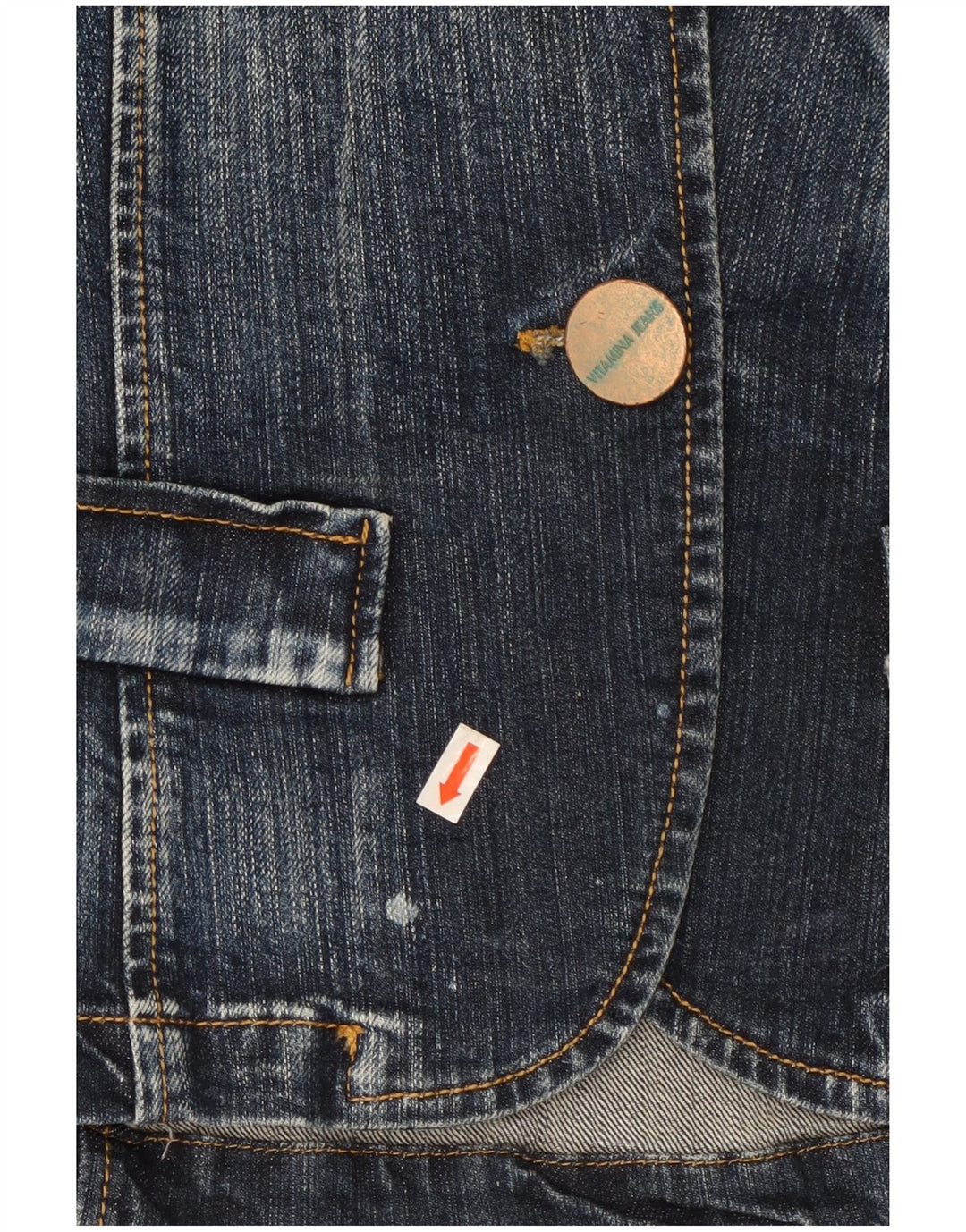 Vitamina ženska traper jakna s 1 gumbom UK 14 srednje plavi pamuk