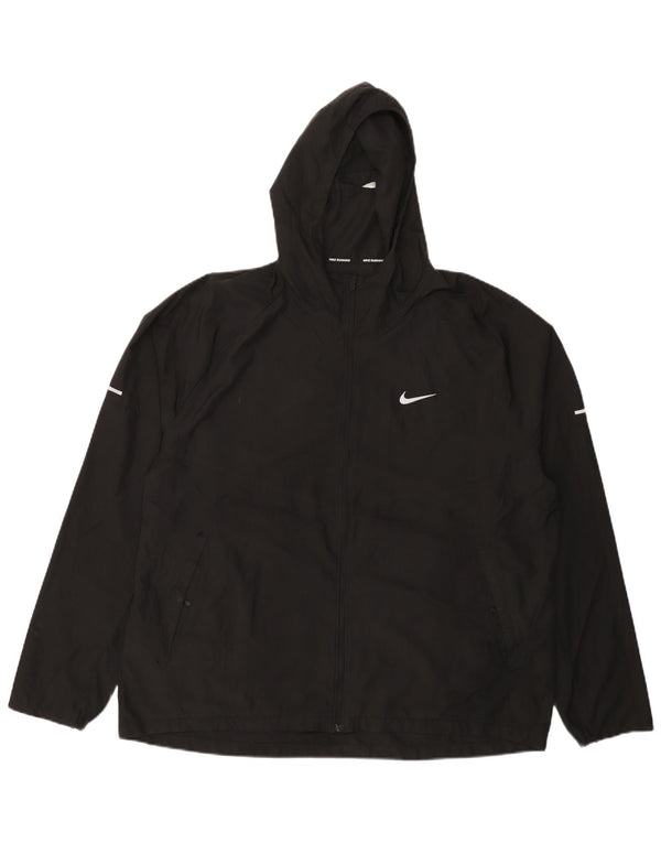 Nike muška kišna jakna s kapuljačom UK 42 XL crni poliester