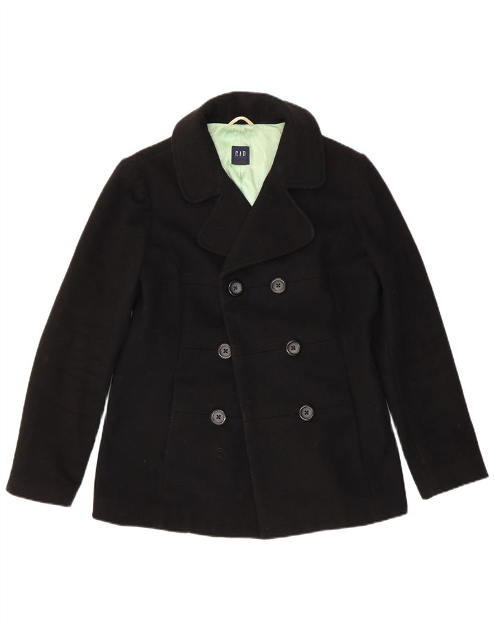 Gap ženski graškasti kaput UK 14 srednje crna djevičanska vuna