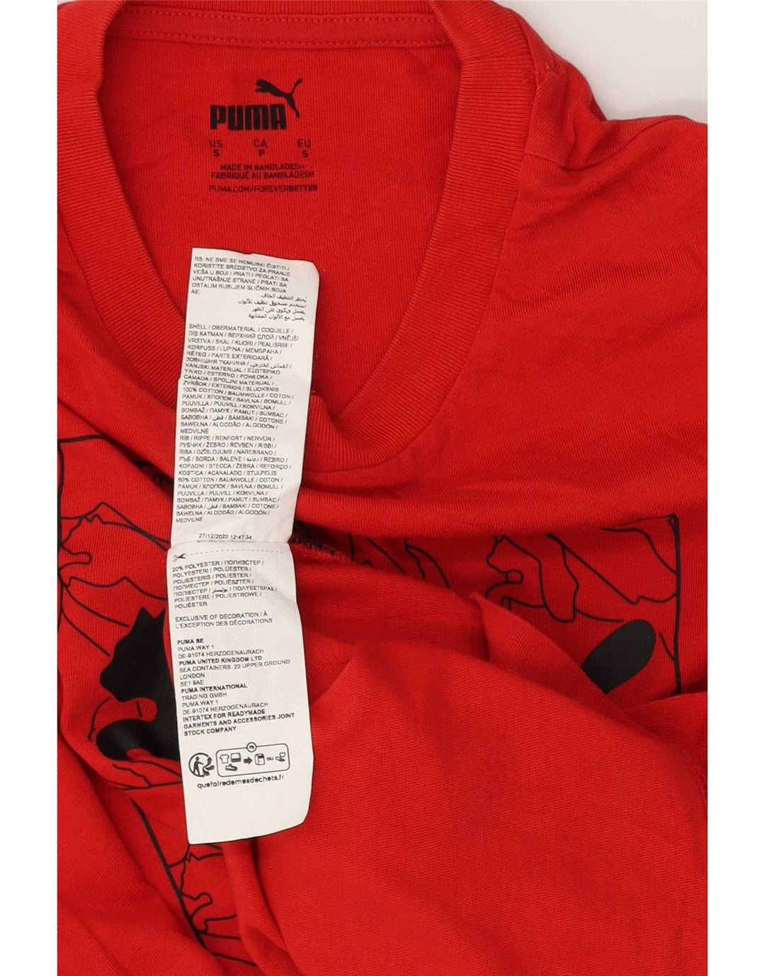 Puma muška majica s grafičkim motivima, mali crveni pamuk