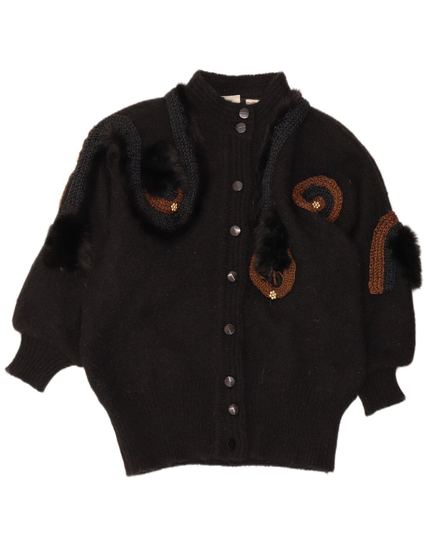 VINTAGE Ženski džemper s apstraktnim uzorkom EU 42/44 Veliki crni