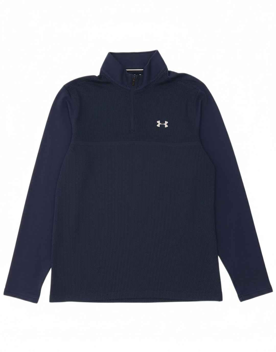 UNDER ARMOUR Mens Zip Neck Pullover Tracksuit Top Medium Navy Blue