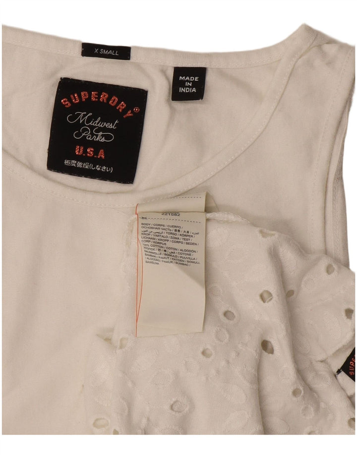 Superdry ženska majica kratkih rukava standardnog kroja UK 6 XS od bijelog pamuka
