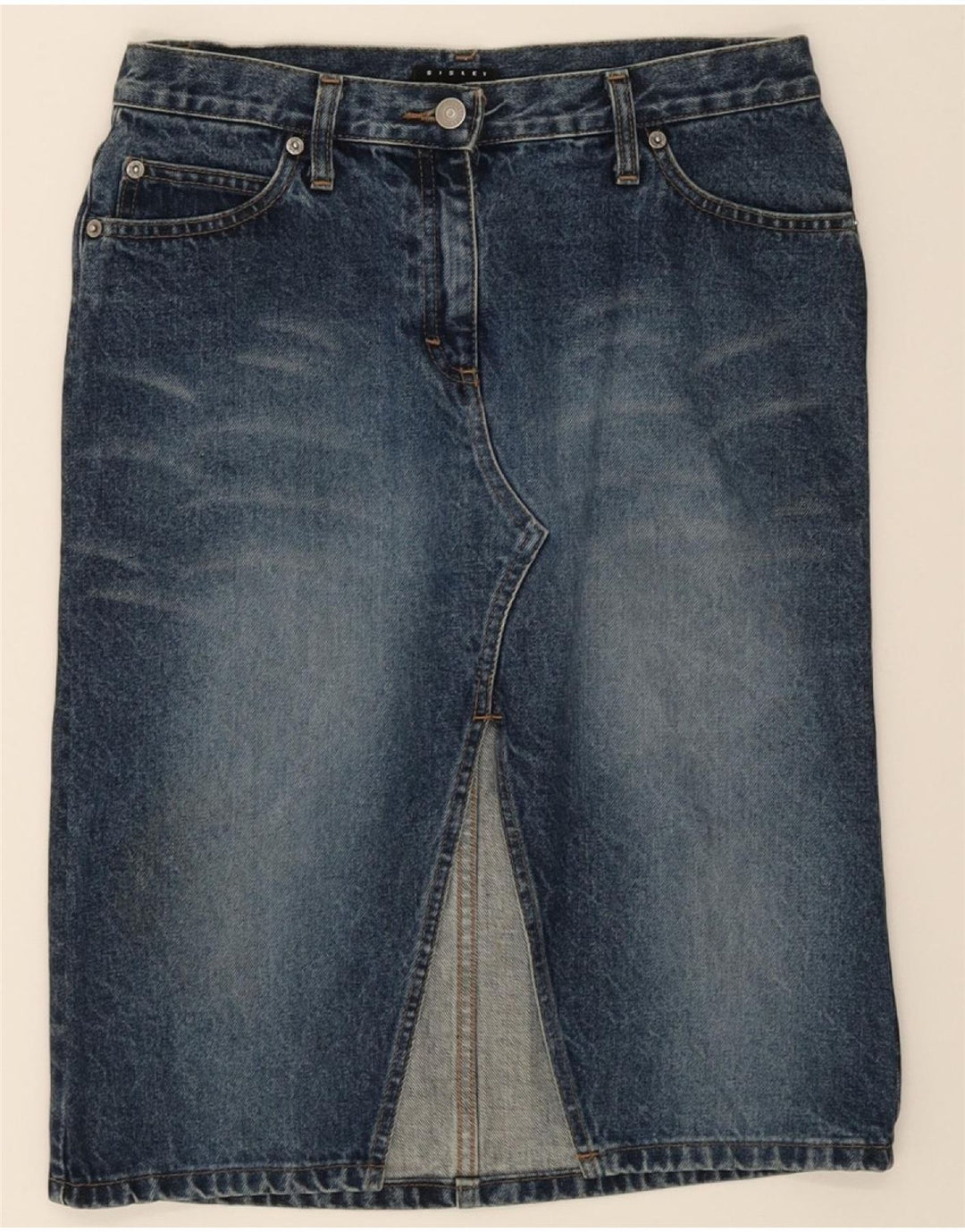 SISLEY Womens Denim Skirt IT 42 Medium W30  Blue Cotton Vintage Sisley and Second-Hand Sisley from Messina Hembry 