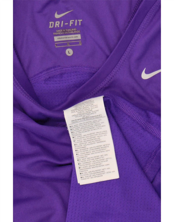 Nike Ženski Dri Fit Vest Top UK 14 Veliki ljubičasti poliester