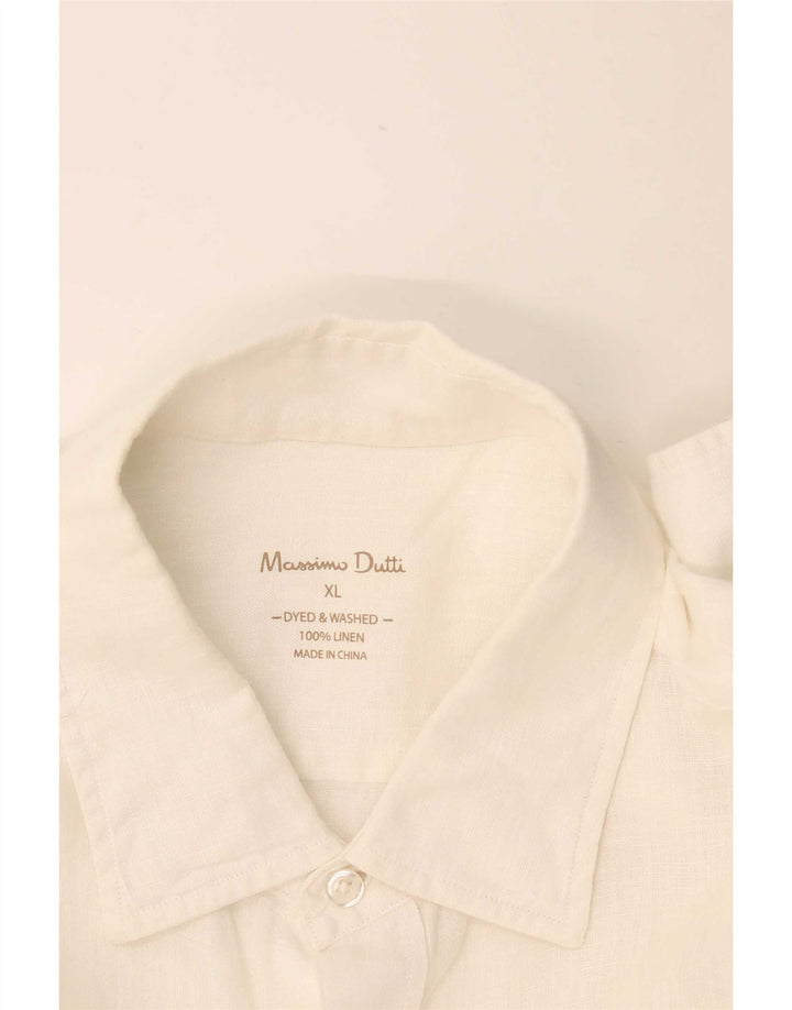 Massimo Dutti muška košulja XL od bijelog lana
