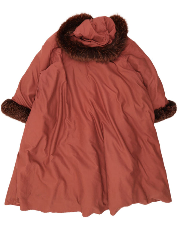 Vintage Womens Hooded Oversized Padded Coat UK 20 XL Pink