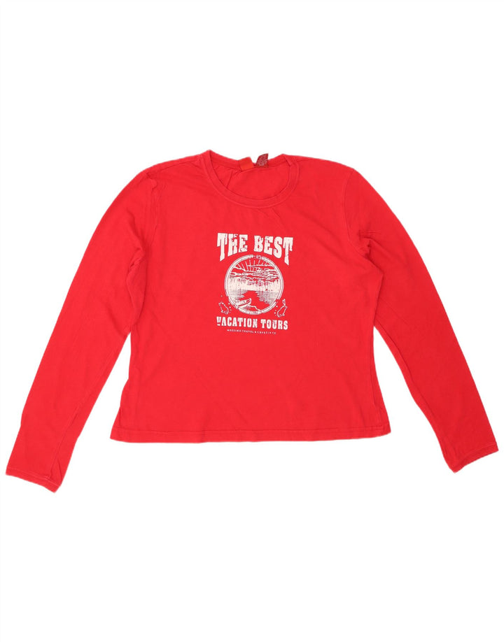 MOSSIMO ženska majica s kratkim rukavima dugih rukava UK 16, veliki crveni pamuk