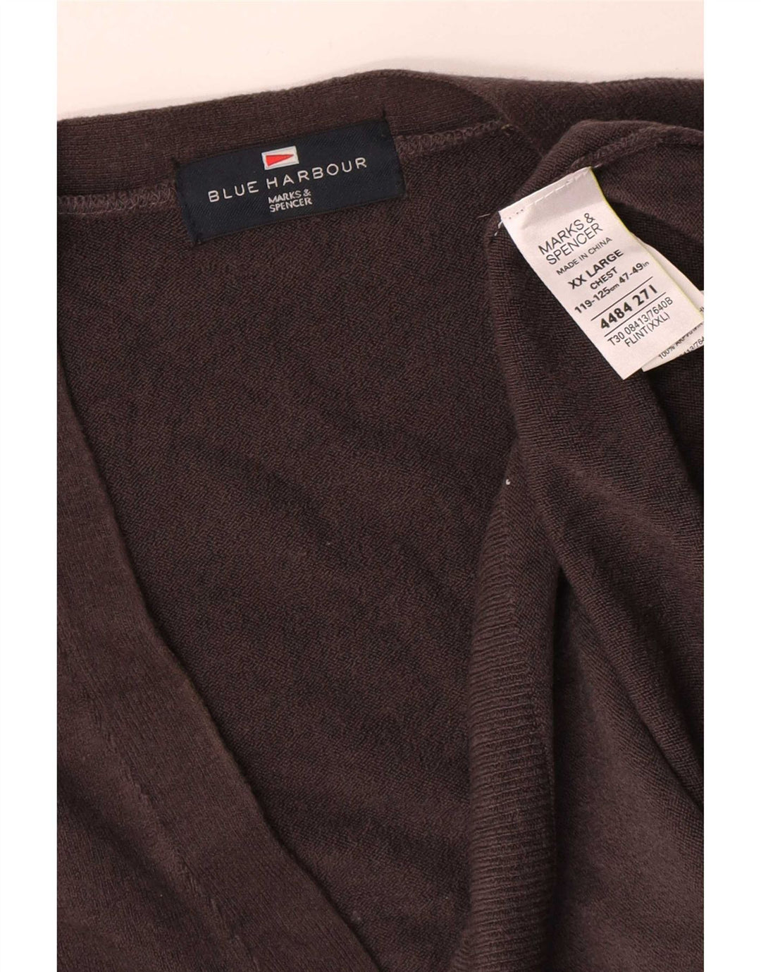 Marks & Spencer muški plavi Harbor kardigan pulover 2XL sivi akril