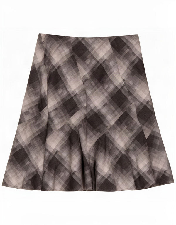 Ženska midi suknja Marks & Spencer UK 20 2XL W38 sivi karirani poliester