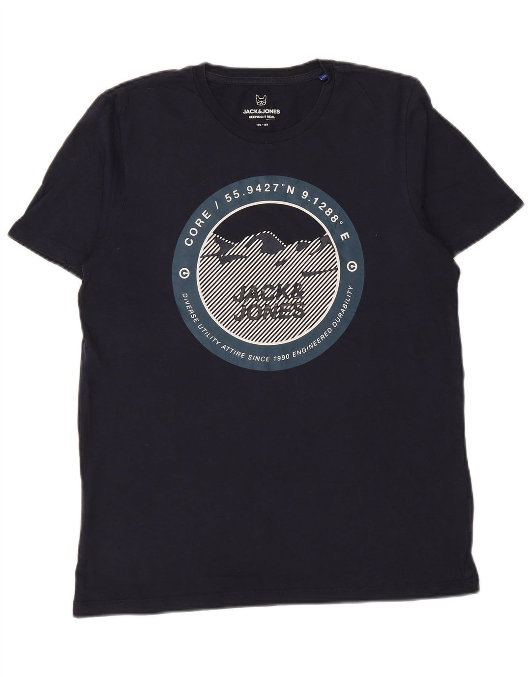 Jack & Jones Boys Core Graphic T-Shirt Top 15-16 Years Mornarsko plava