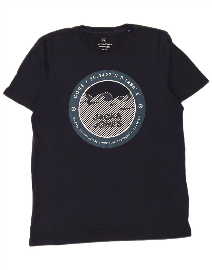 Jack & Jones Boys Core Graphic T-Shirt Top 15-16 Years Mornarsko plava
