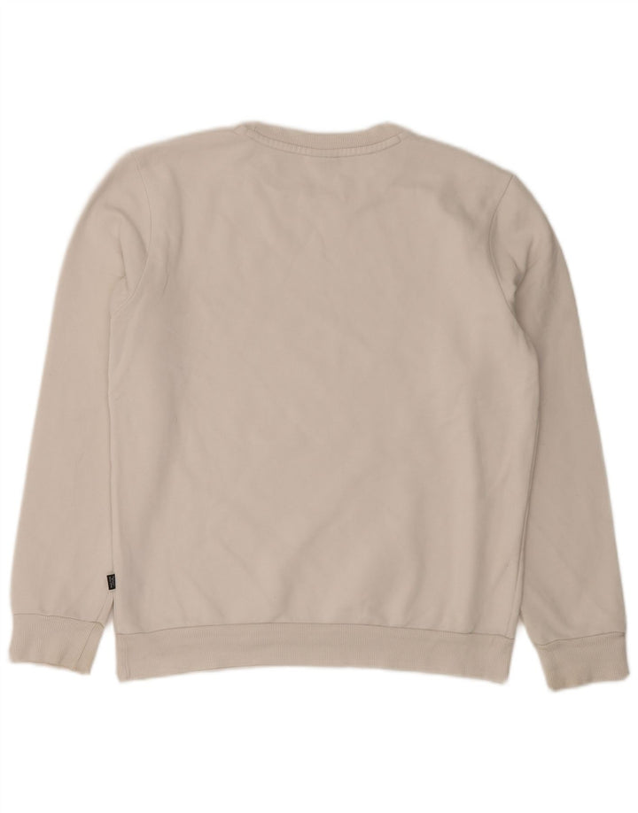 PUMA Mens Graphic Sweatshirt Jumper Small White Cotton