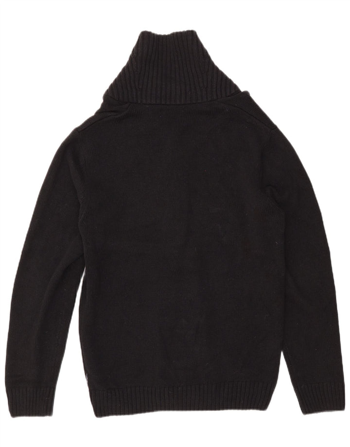 CHAPS Muški kardigan pulover mali crni Fair Isle pamuk