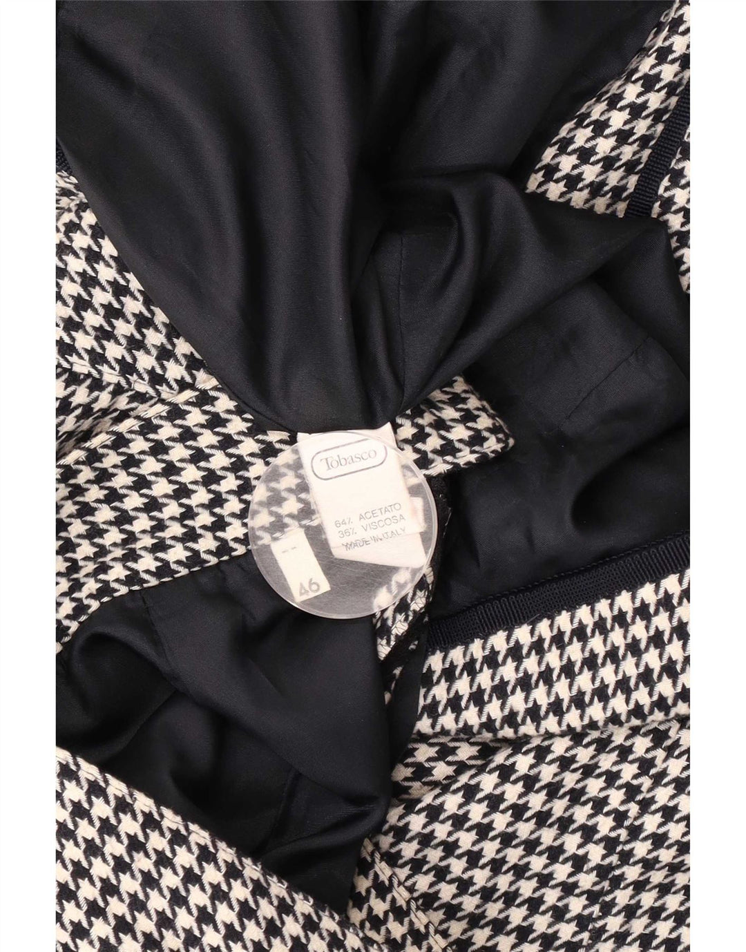 Vintage dvodijelni set ženskih suknji s 5 gumba IT 46 Large W28 crna houndstooth
