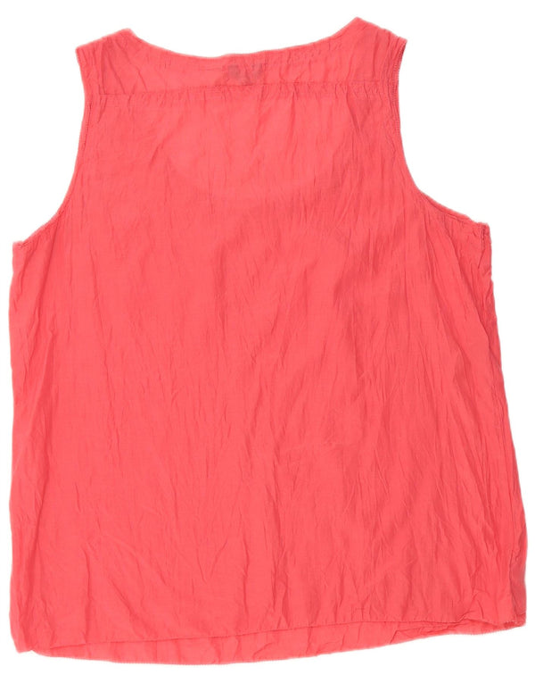 EDDIE BAUER Womens Sleeveless Blouse Top UK 18 XL Pink Cotton