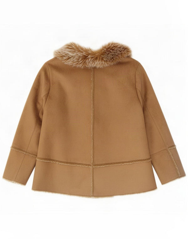 Essence ženska otvorena sherpa jakna UK 22 3XL smeđi poliester