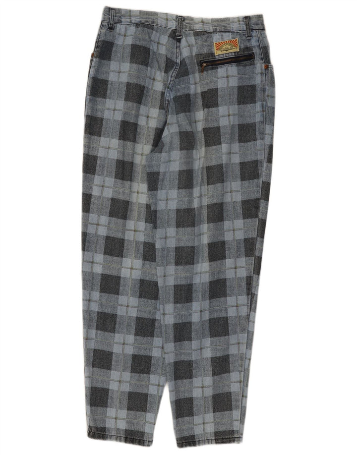 SPITFIRE Ženske sužene traperice W34 L27 plavi karirani pamuk