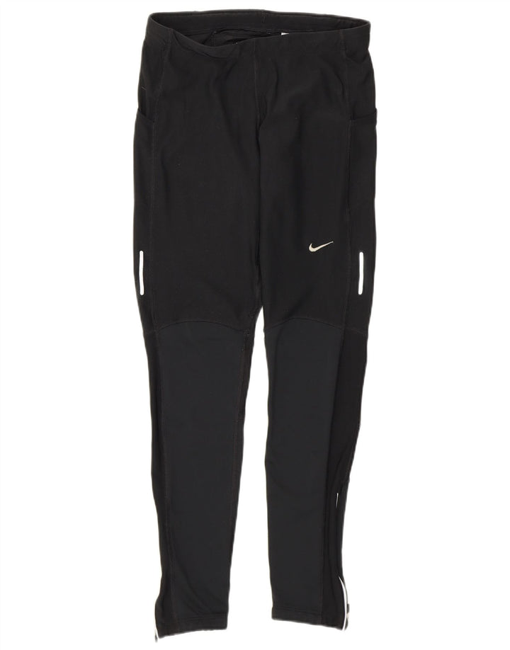 Nike Ženske Dri Fit Leggings UK 12 Medium Black Colourblock Poliester