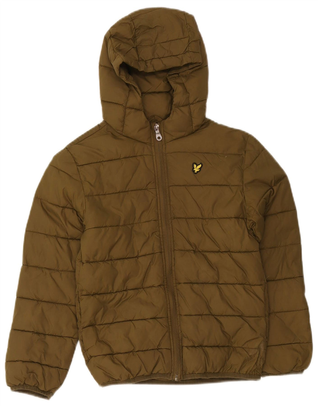 Podstavljena jakna s kapuljačom Lyle & Scott 7-8 godina od kaki poliamida