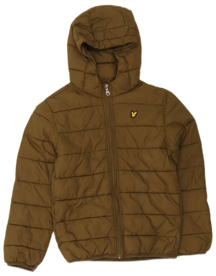 Podstavljena jakna s kapuljačom Lyle & Scott 7-8 godina od kaki poliamida