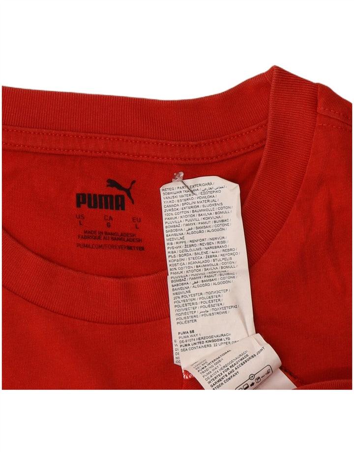 Puma muška majica s grafičkim motivima, veliki crveni pamuk