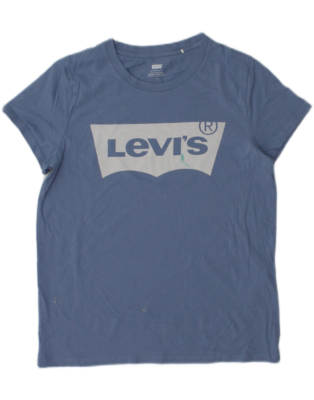 LEVI'S Womens Graphic T-Shirt Top UK 14 Medium Blue Cotton Vintage Levi's and Second-Hand Levi's from Messina Hembry 