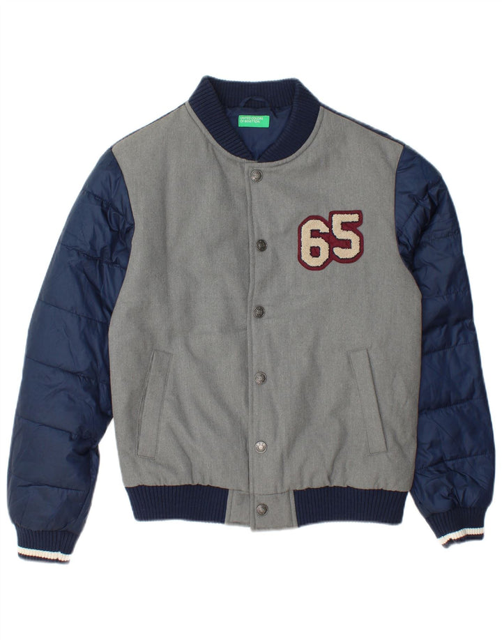 Benetton Boys Graphic Sveučilišna jakna 13-14 godina 3XL sivi poliester