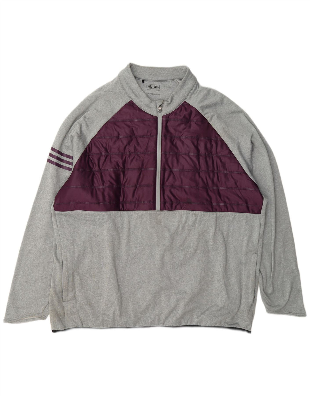 Adidas muška majica s izrezom i puloverom 2XL sivi poliester