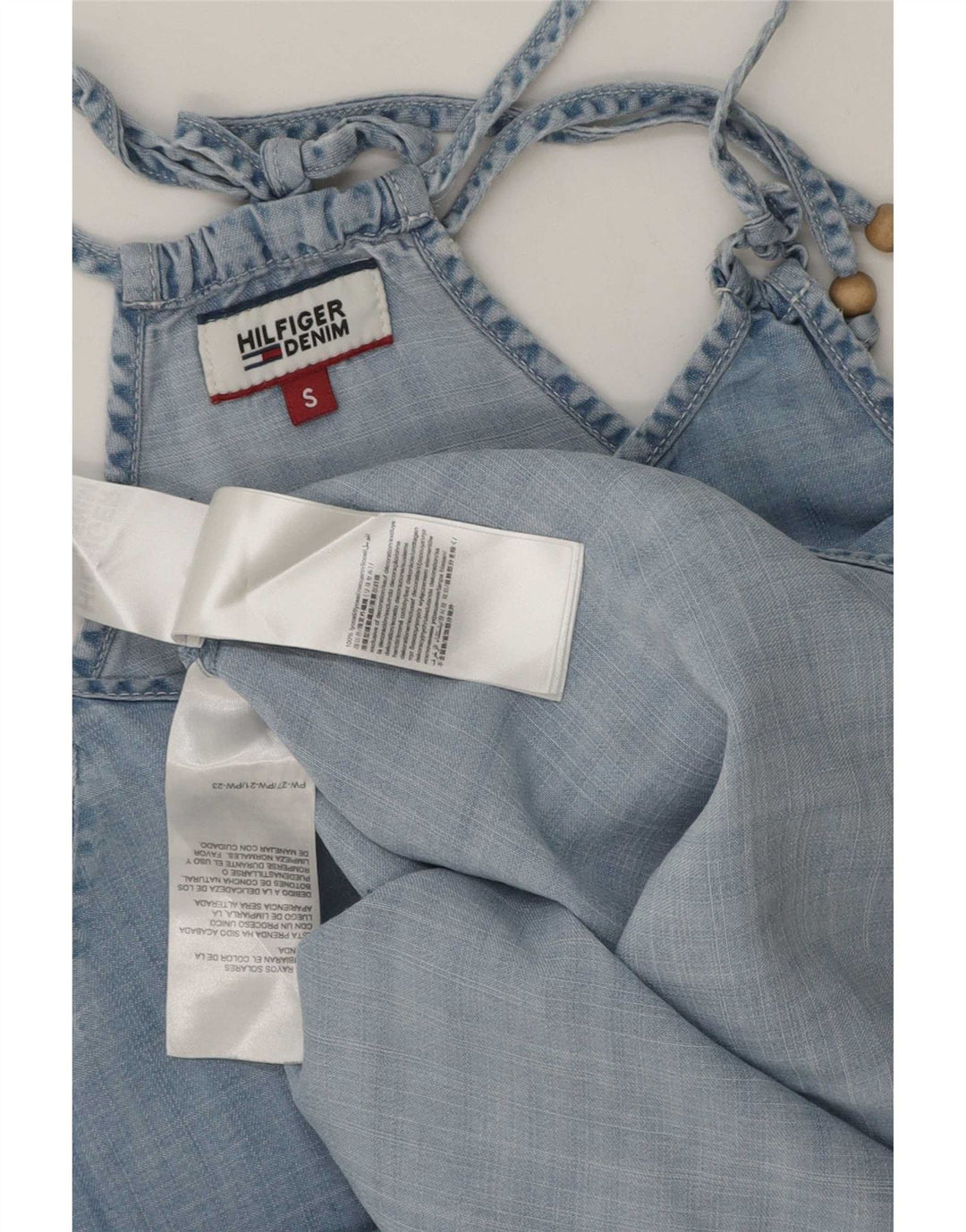 Tommy Hilfiger Ženska majica s halterima UK 10 Small Blue Lyocell