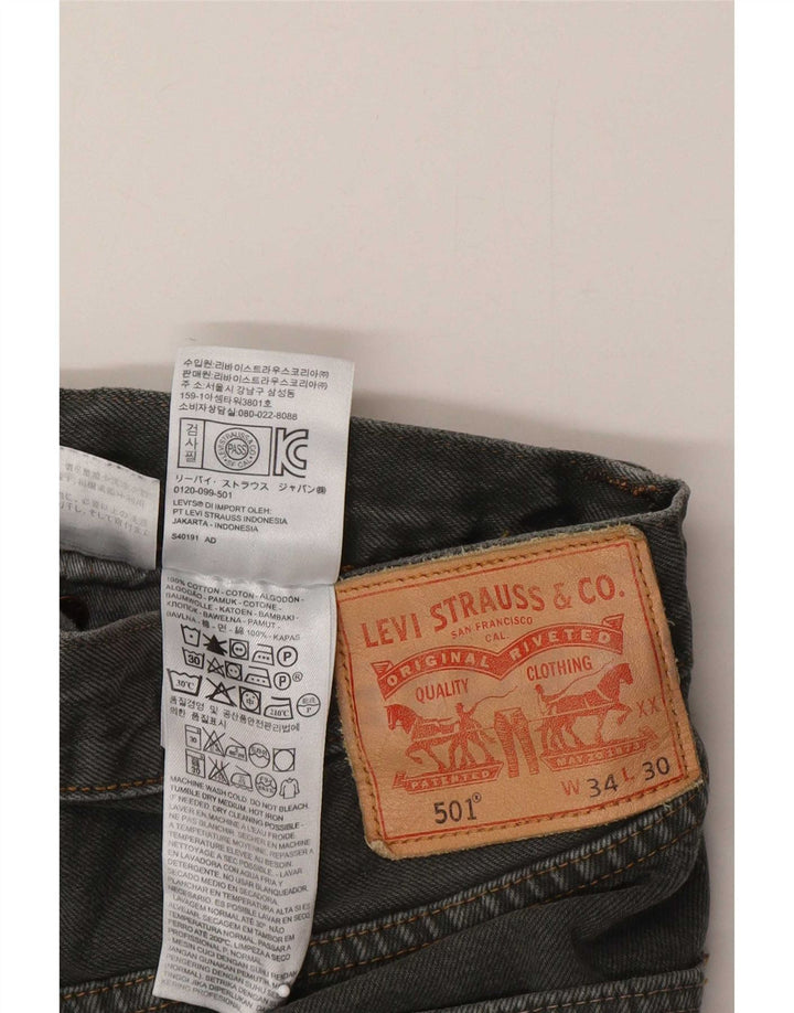 Levi's muške 501 ravne traperice W34 L30 sivi pamuk