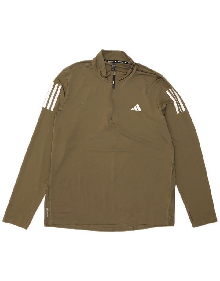 Adidas muška trenirka Aeroready zip izrez i gornji dio velike kaki poliester