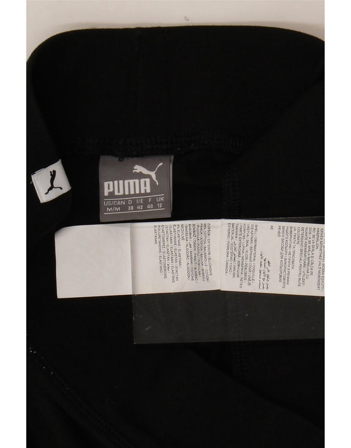 PUMA Womens Graphic Leggings UK 12 Medium Black Cotton Vintage Puma and Second-Hand Puma from Messina Hembry 