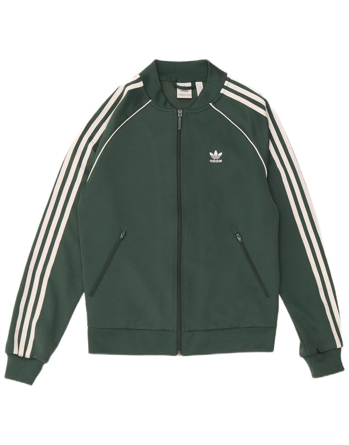 Adidas ženska gornja jakna trenirke standardnog kroja UK 10 mali zeleni poliester