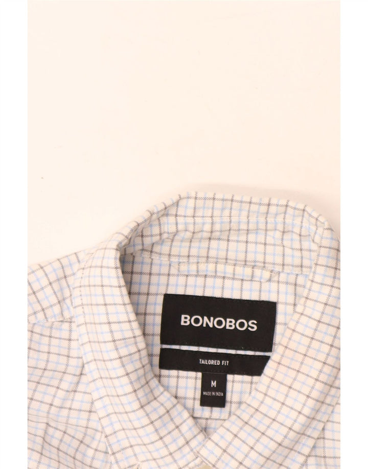 BONOBOS muška krojena košulja srednje bijele boje gingham