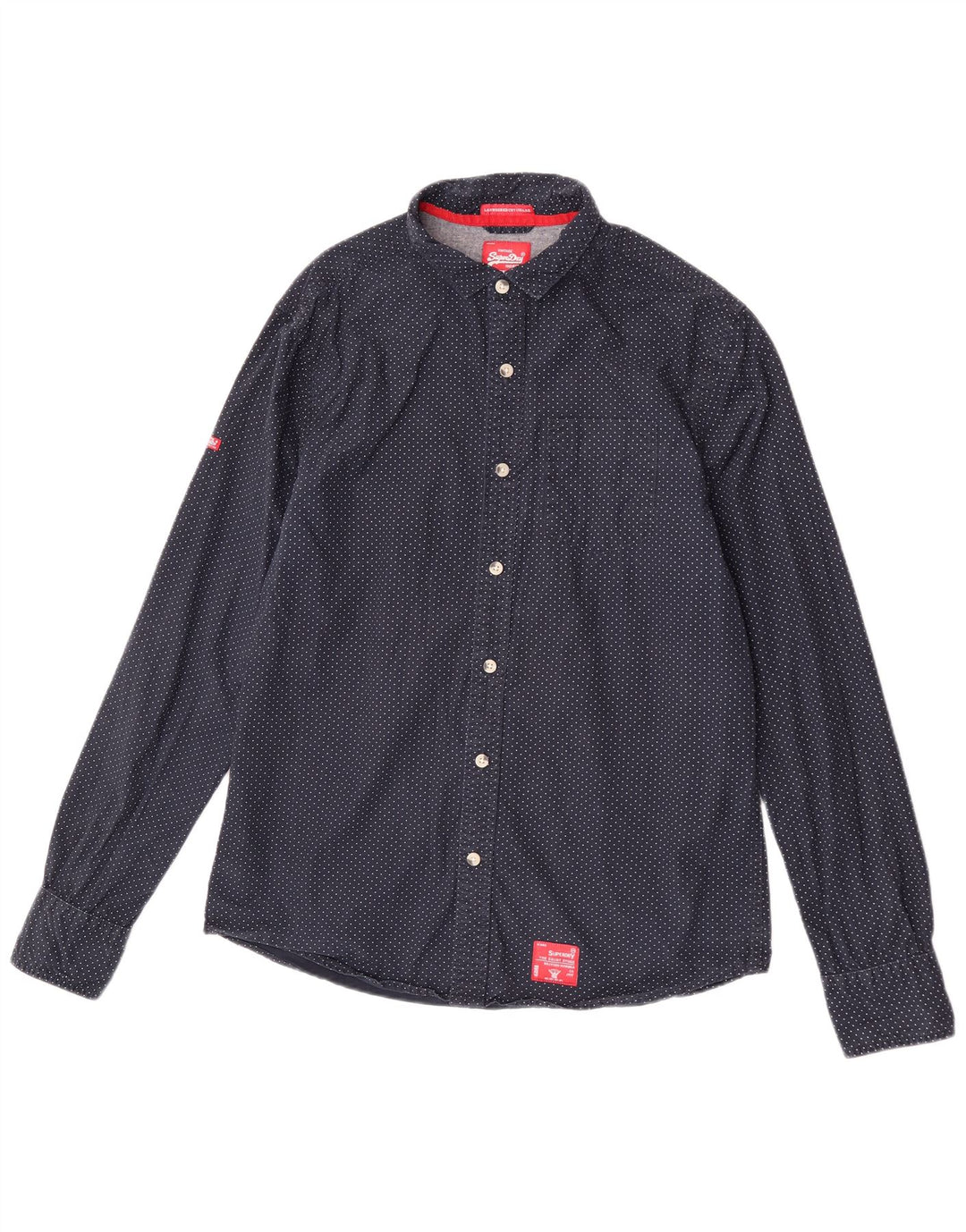 Superdry muška košulja 2XL tamnoplavi pamuk na točkice