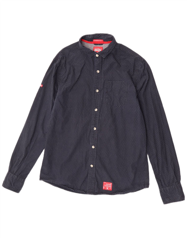 Superdry muška košulja 2XL tamnoplavi pamuk na točkice