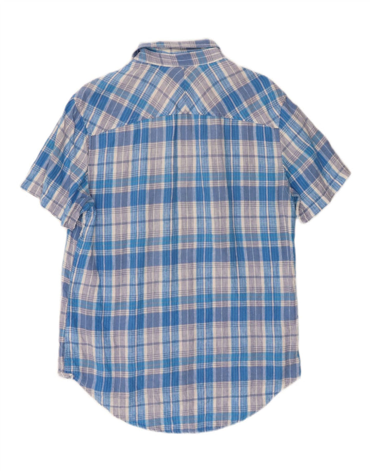TIMBERLAND Mens Earthkeepers Slim Fit Short Sleeve Shirt Medium Blue Check Vintage Timberland and Second-Hand Timberland from Messina Hembry 