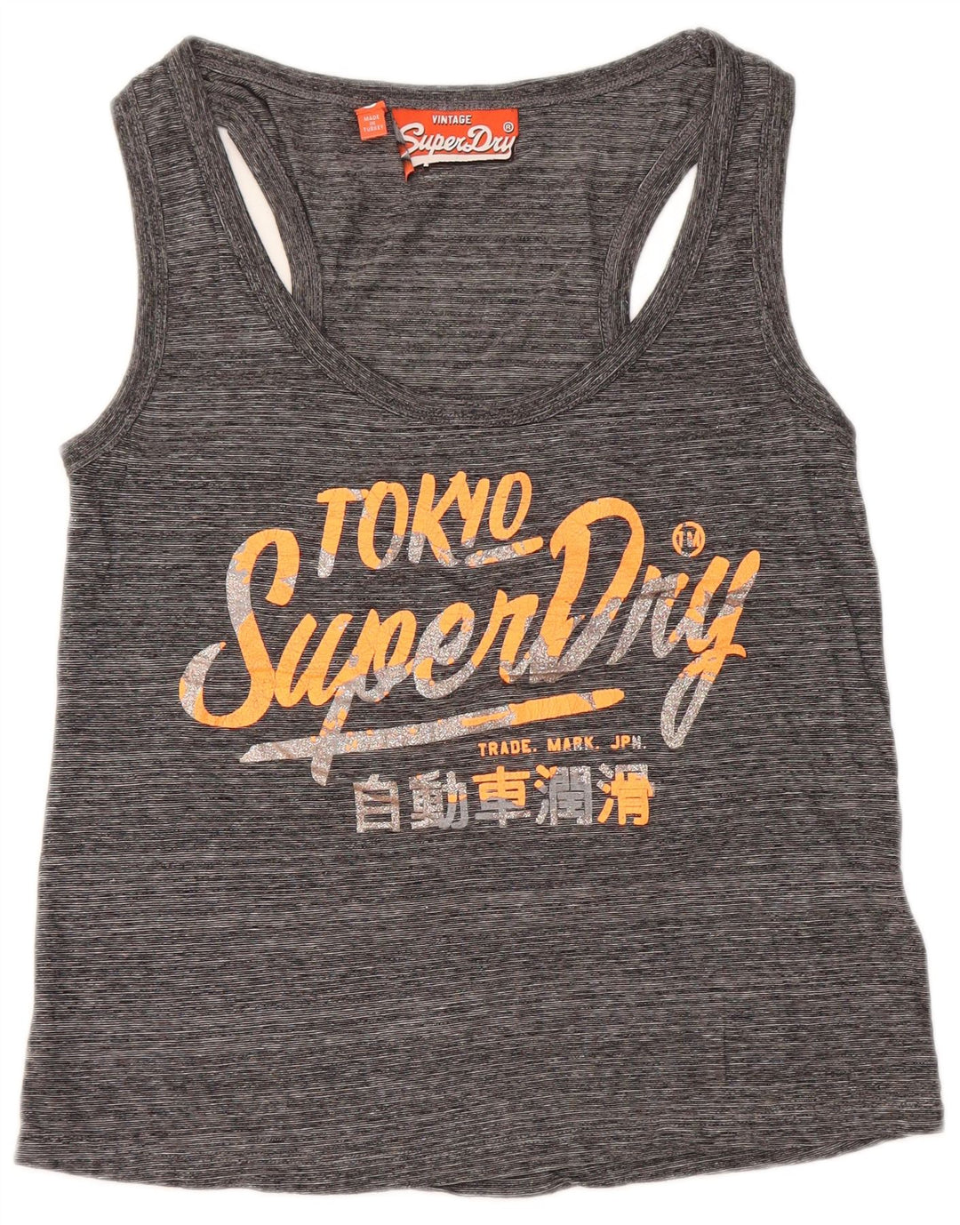 SUPERDRY Ženski grafički prsluk UK 10 Mali sivi flekasti pamuk