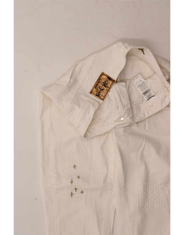 DESIGUAL Womens Slim Jeans W32 L27 White Cotton Vintage Desigual and Second-Hand Desigual from Messina Hembry 