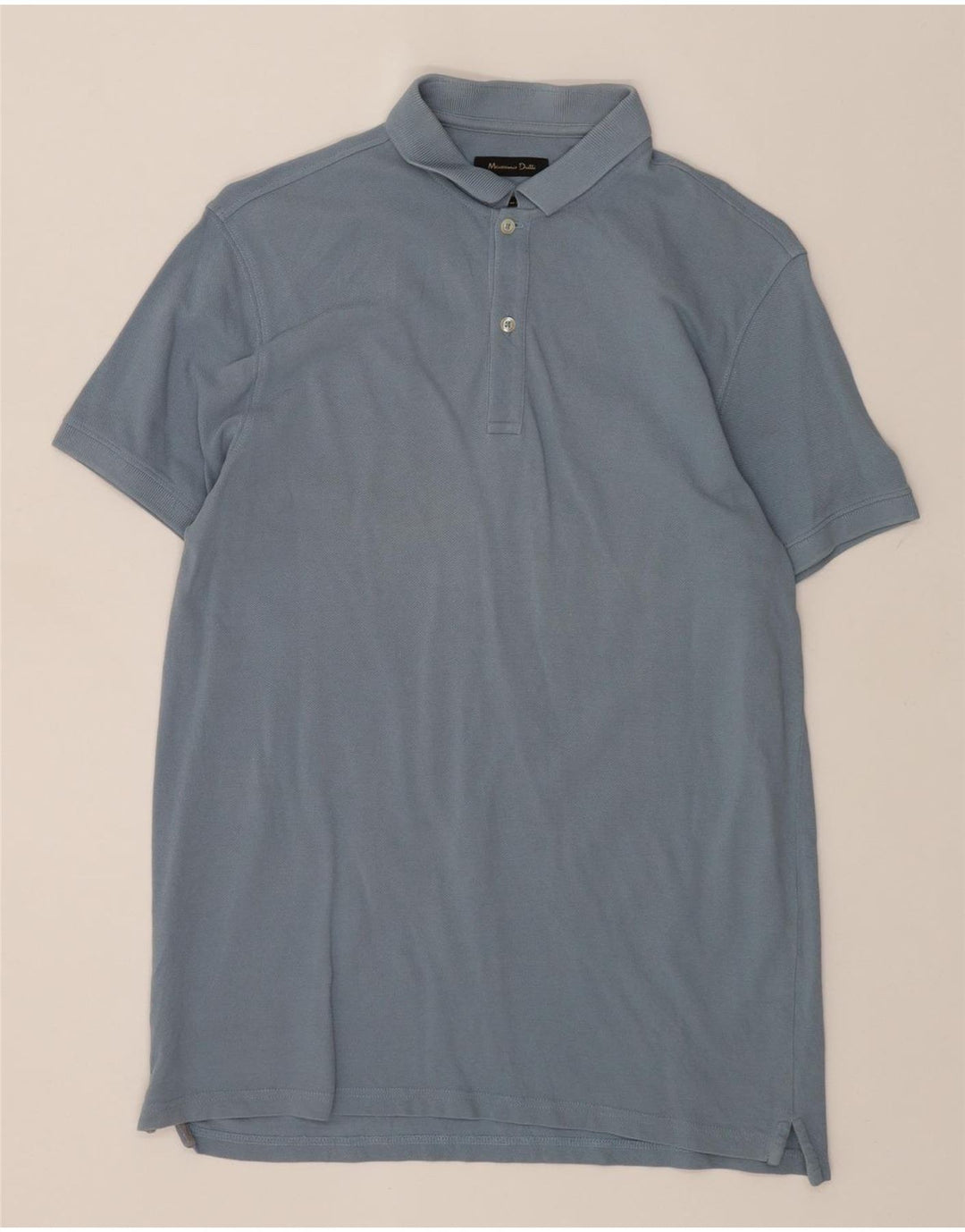 MASSIMO DUTTI Mens Polo Shirt Medium Blue Cotton Vintage Massimo Dutti and Second-Hand Massimo Dutti from Messina Hembry 