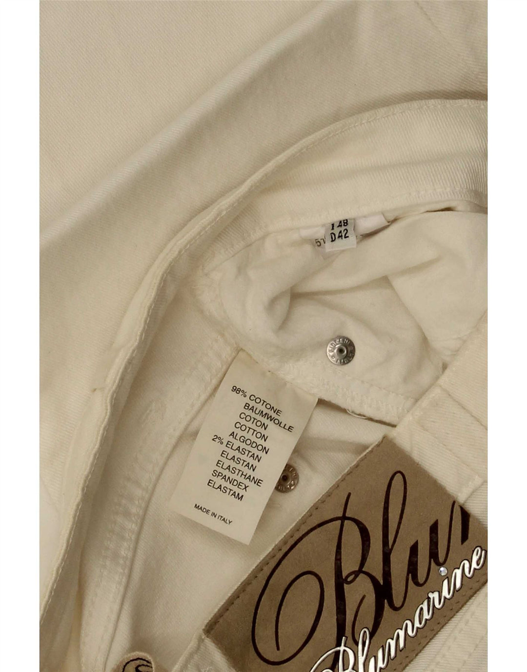 Blumarine ženske uske traperice W30 L35 bijeli pamuk