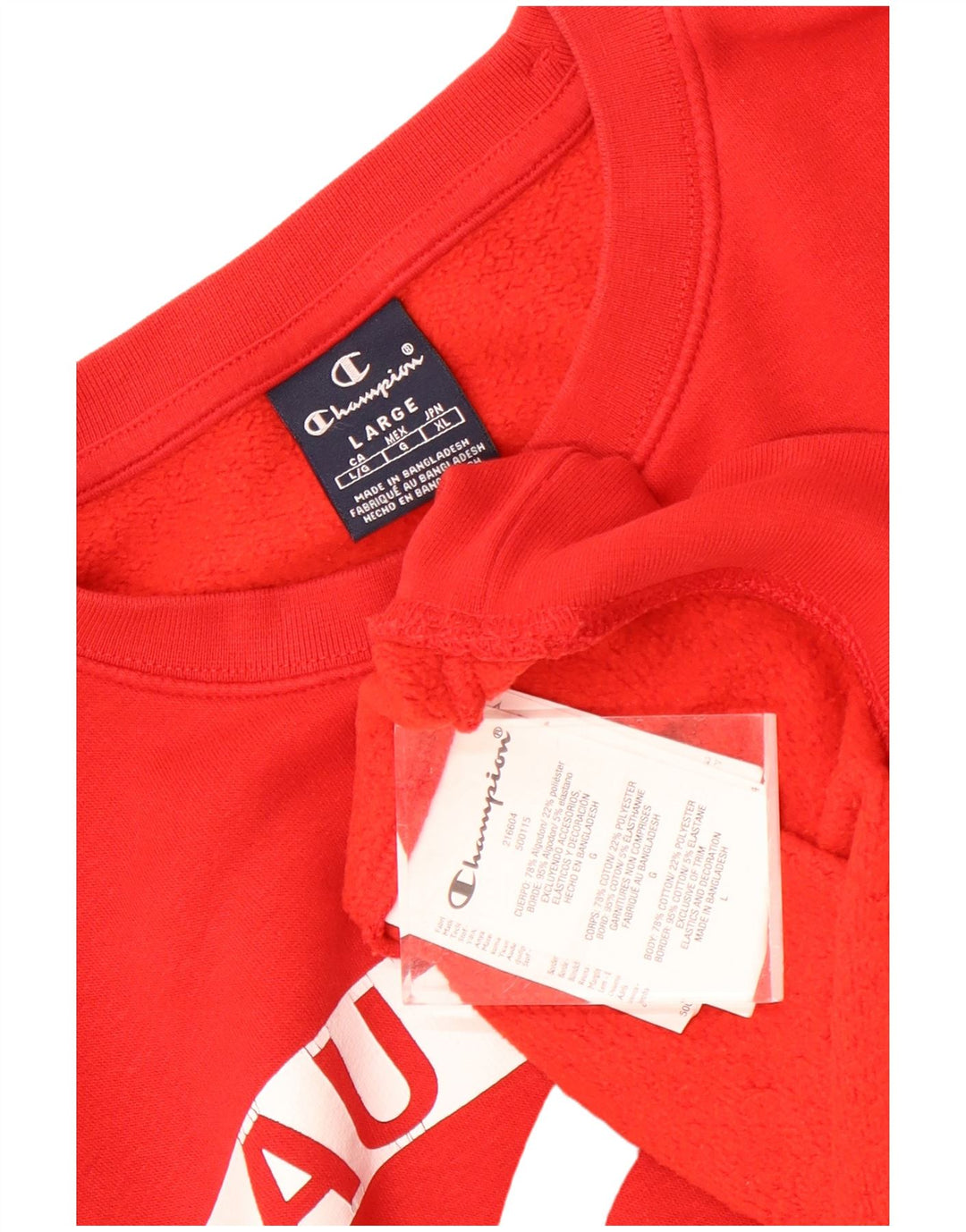 Veliki crveni pamučni muški džemper s grafičkim motivima Champion