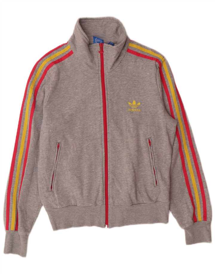 ADIDAS ženska gornja jakna trenirke s grafičkim motivima UK 14 srednje sivi poliester