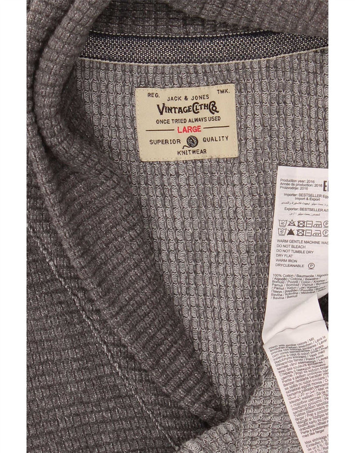 Jack & Jones muški kardigan pulover veliki sivi pamuk