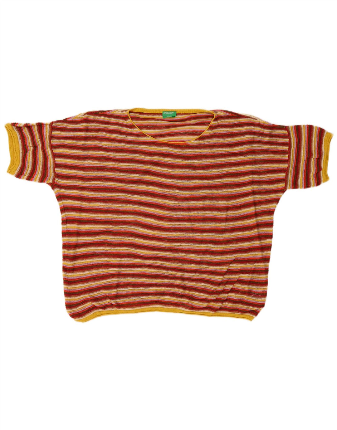 Benetton veliki ženski džemper s veznim izrezom UK 10 Mali višebojni