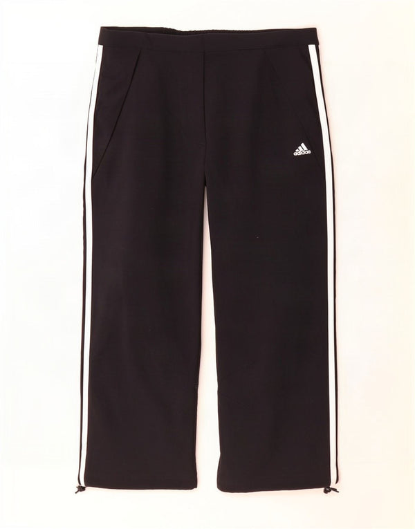 Adidas ženske ravne kapri hlače UK 14 Large W32 L21 crni poliester