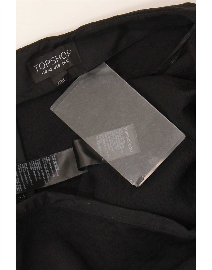 Topshop ženska mini suknja UK 12 srednje veličine W30 crni cvjetni poliester