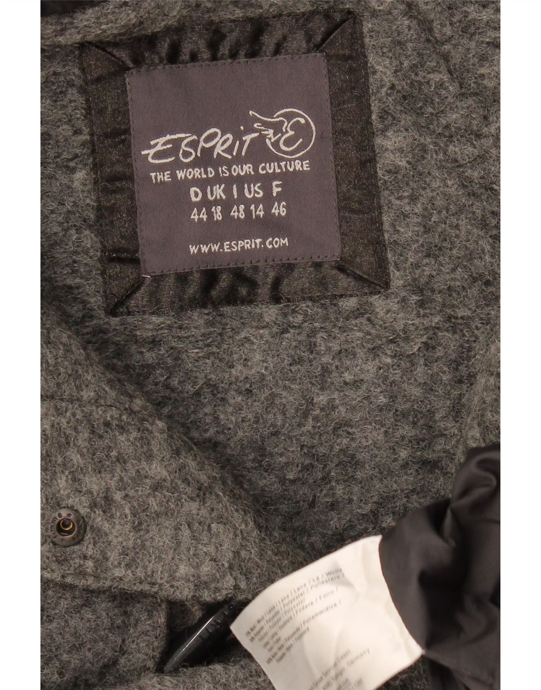 ESPRIT ženski duffle kaput s kapuljačom UK 18 XL siva vuna