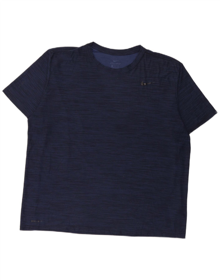 Nike Dri Fit majica kratkih rukava 2XL tamnoplavi pjegavi poliester
